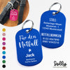Notfall-Anhänger "Design #3" mit Wunschgravur | personalisiert | neun Farben | Geschenk, Trensenmarke, Glücksbringer